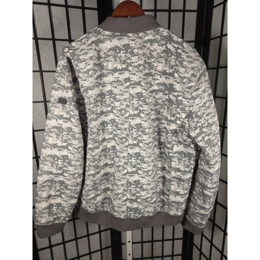 Michael Kors Digital Camo Bomber Jacket XXL‎ Men Gray Full Zip